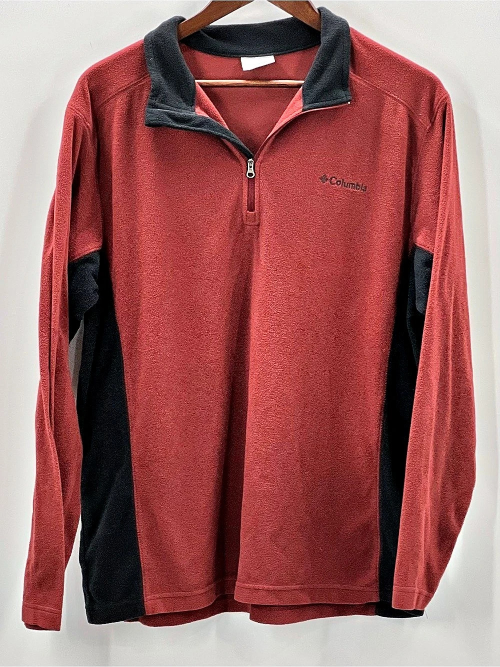 499 Columbia Red & Black Quarter-Zip Size Large